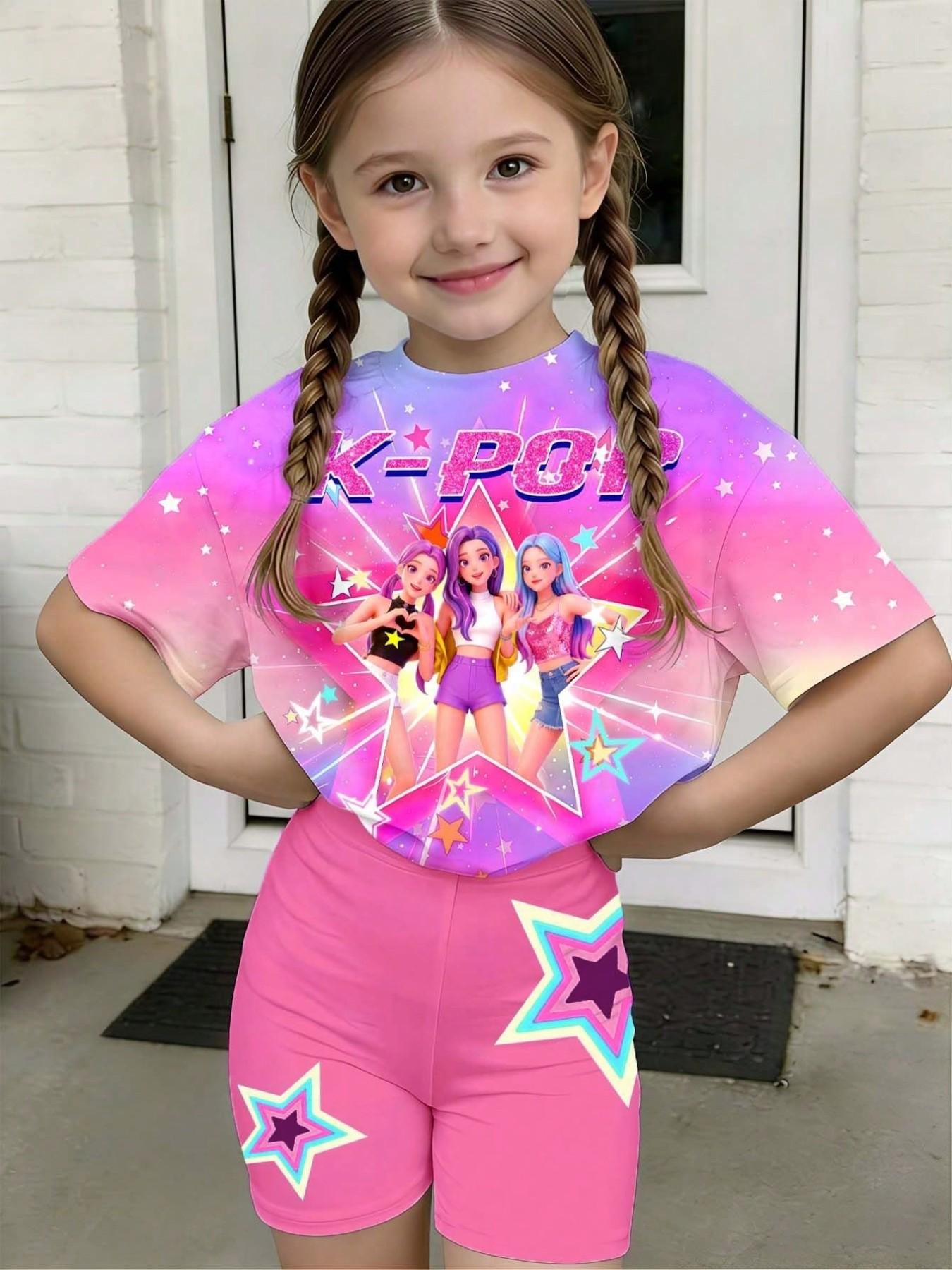 Tie Dye Two Piece - طقم عصري من قطعتين للفتيات بتصميم
