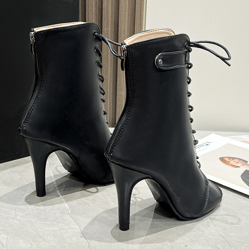 Women'S Fashion Leather Boots - صنادل نسائية جديدة من نوع باوتو،