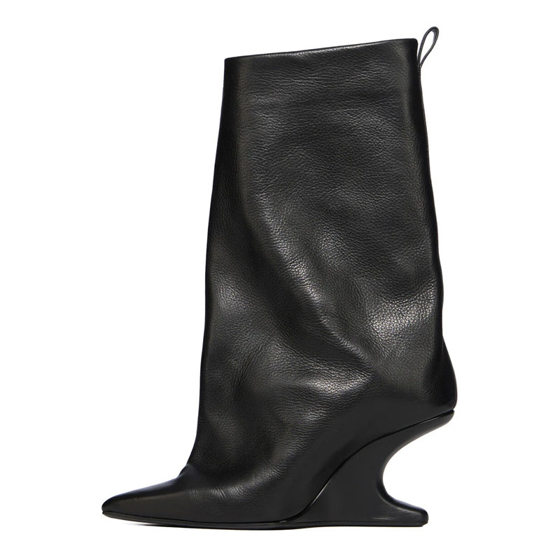 Women'S Fashion Leather Boots - أحذية نسائية جديدة بمقدمة مدببة تصل