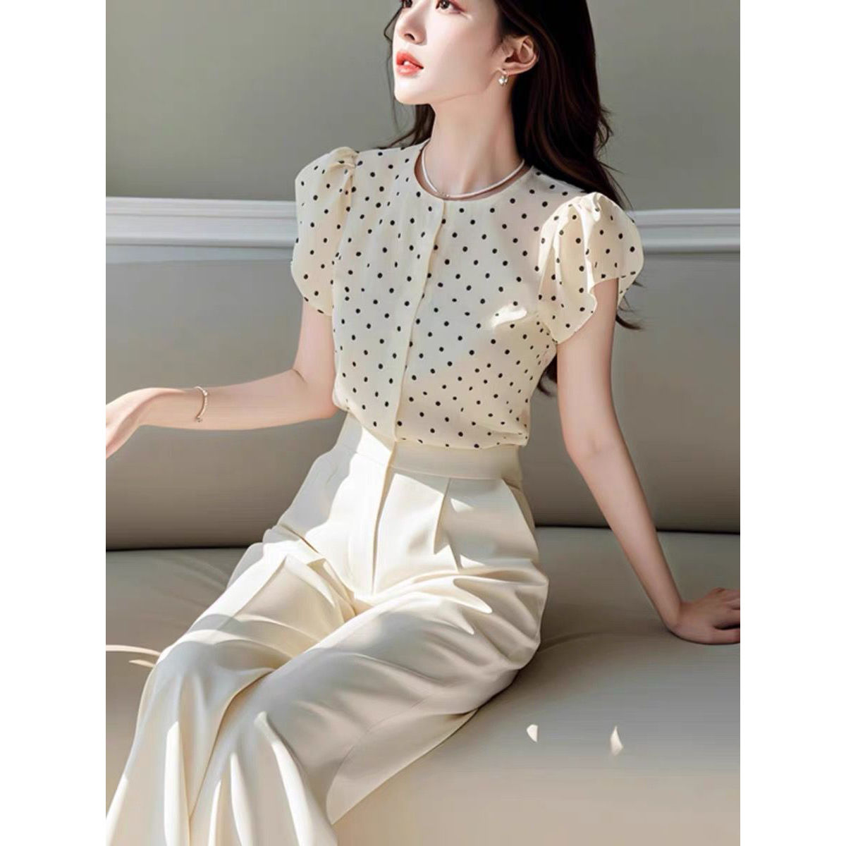 جديد الصيف أنيقة المرأة قطعتين - مراجعة Wide Leg Palazzo Pants وسعره