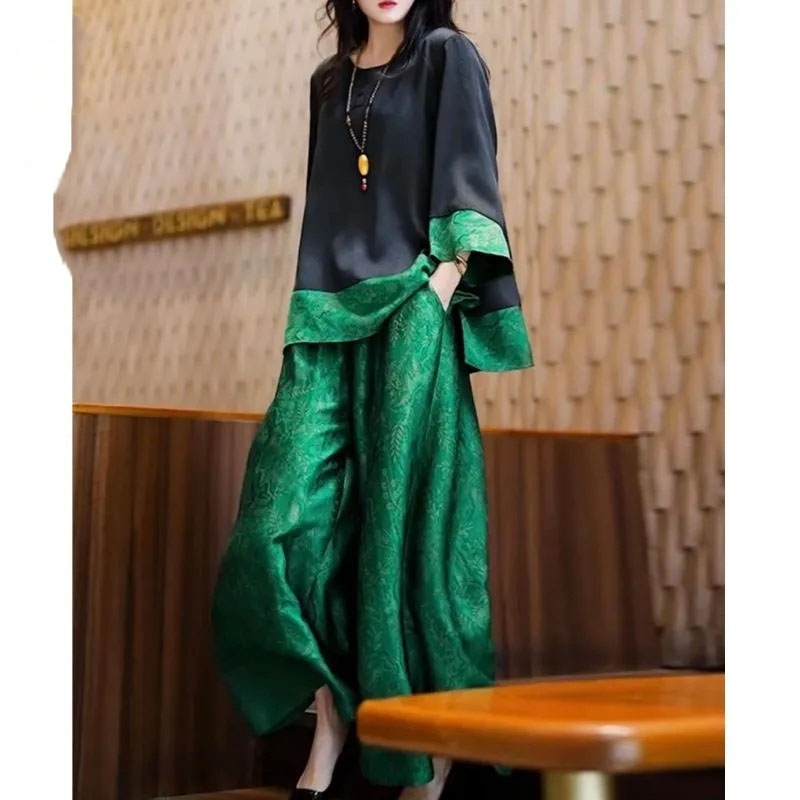 الصيف النساء فضفاض الساتان الز - مراجعة Wide Leg Palazzo Pants وسعره