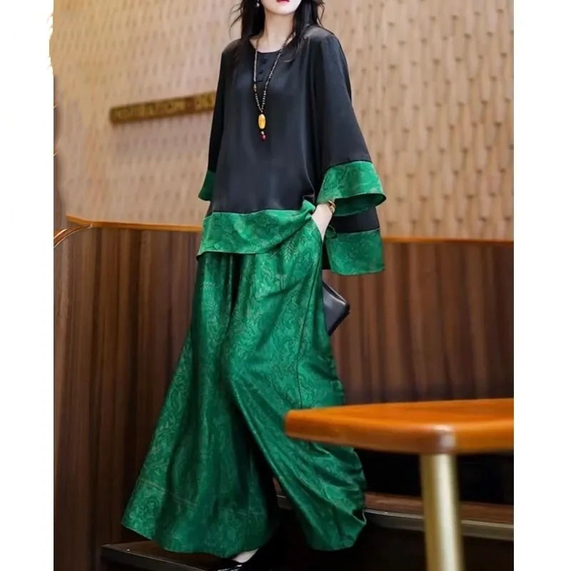 الصيف النساء فضفاض الساتان الز - مراجعة Wide Leg Palazzo Pants وسعره