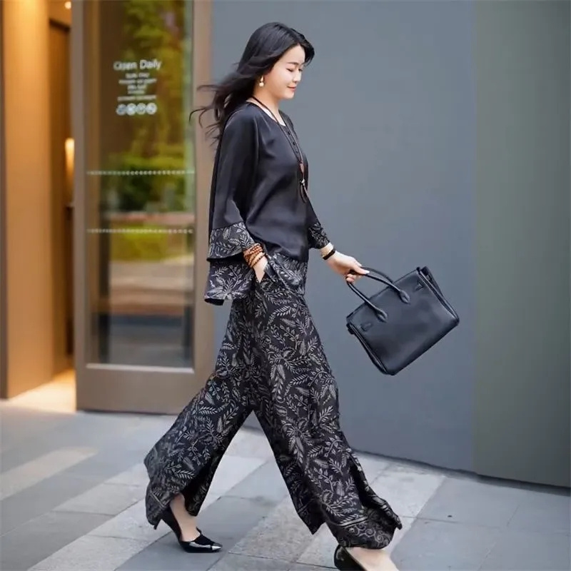 الصيف النساء فضفاض الساتان الز - مراجعة Wide Leg Palazzo Pants وسعره