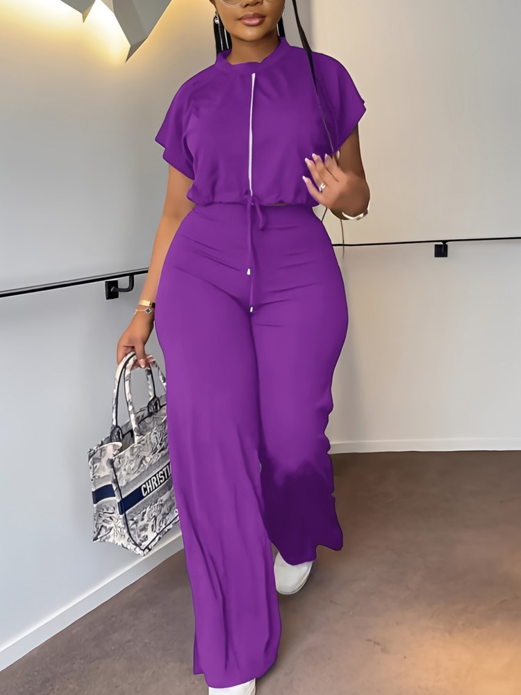 المرأة عادية جولة الرقبة الربا - مراجعة Wide Leg Palazzo Pants وسعره