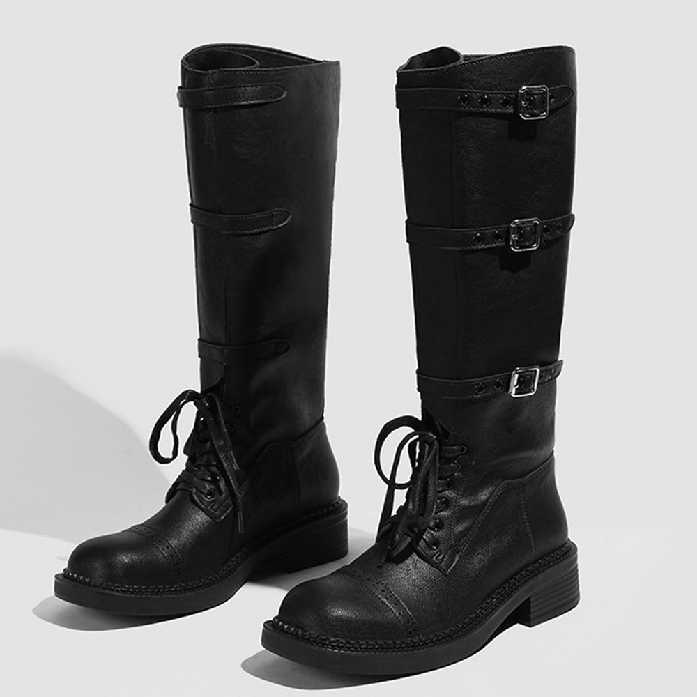 المرأة حذاء برقبة للركبة خمر ح - مراجعة Women'S Fashion Leather Boots وسعره