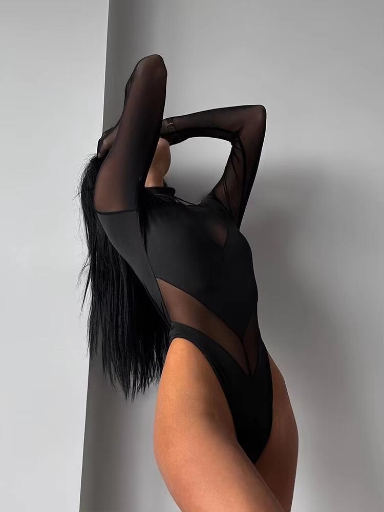 ملابس داخلية شبكية مرقعة للنسا - مراجعة Turtleneck Bodysuit وسعره