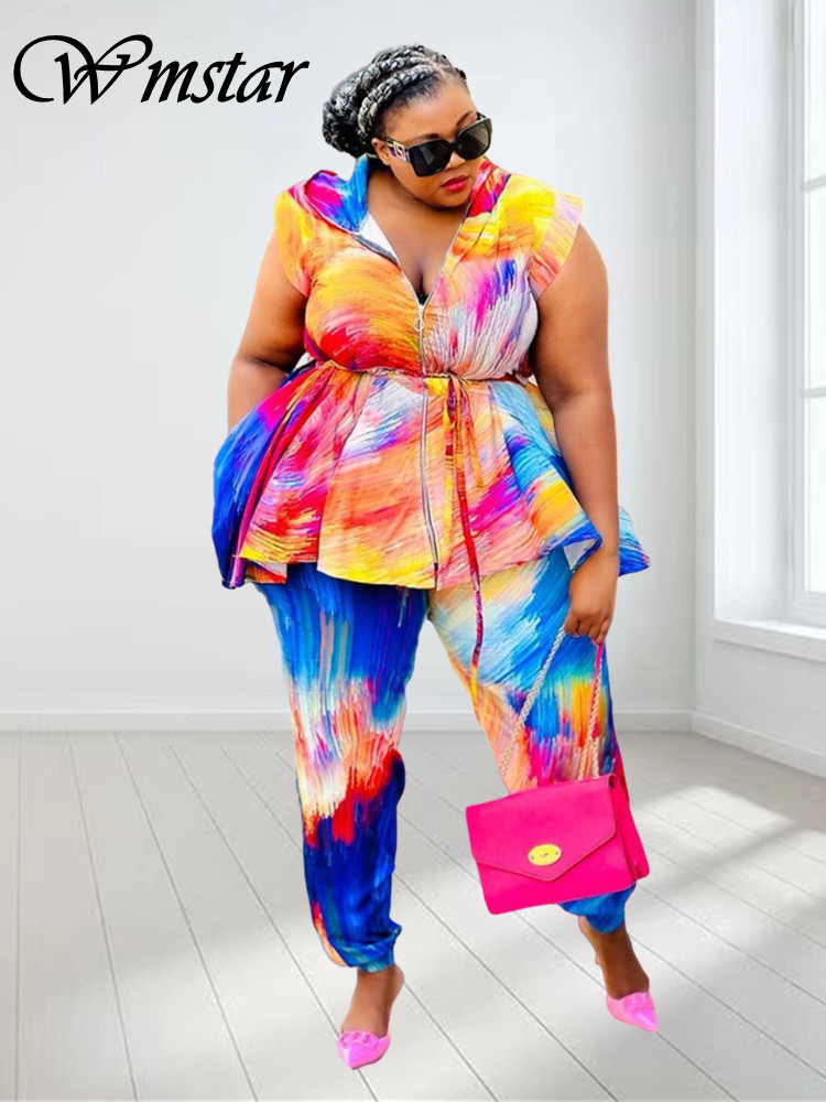 Wmstar حجم كبير النساء الملابس - مراجعة Tie Dye Two Piece وسعره