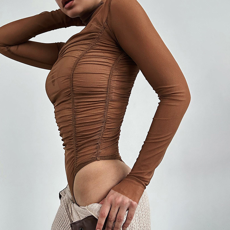 بدلة ضيقة شبكية بأكمام طويلة ل - مراجعة Turtleneck Bodysuit وسعره