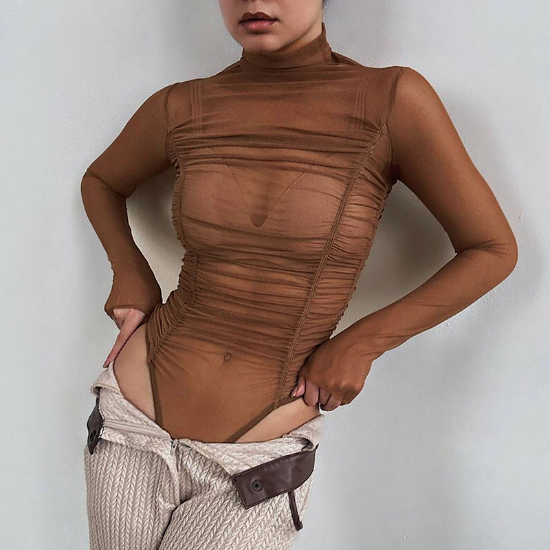 بدلة ضيقة شبكية بأكمام طويلة ل - مراجعة Turtleneck Bodysuit وسعره