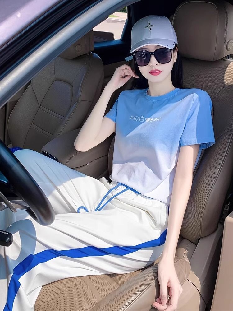 تي شيرت صيفي راقي بأكمام قصيرة - مراجعة Wide Leg Palazzo Pants وسعره