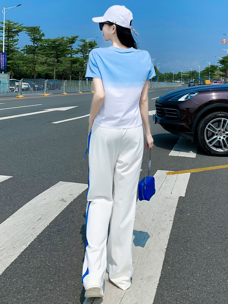 تي شيرت صيفي راقي بأكمام قصيرة - مراجعة Wide Leg Palazzo Pants وسعره