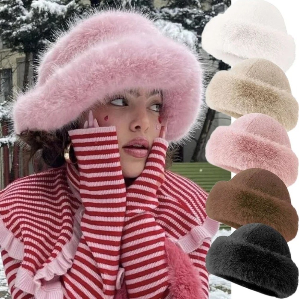 قبعة شتوية أنيقة من الفرو النا - مراجعة Bucket Hat Women وسعره