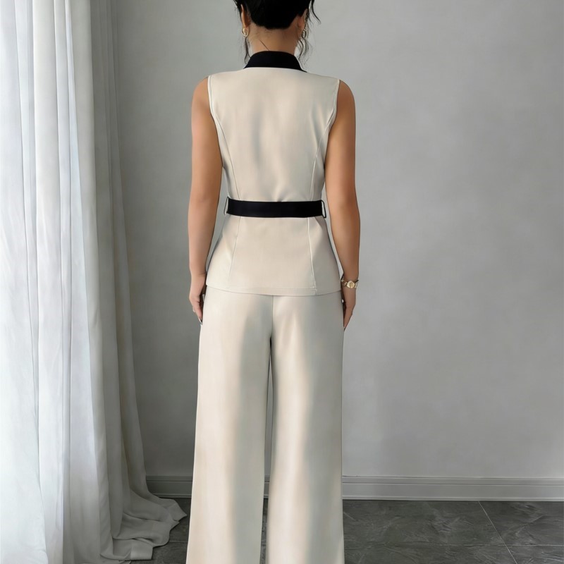 بدلة نسائية مع سترة وبنطلون وا - مراجعة Wide Leg Palazzo Pants وسعره