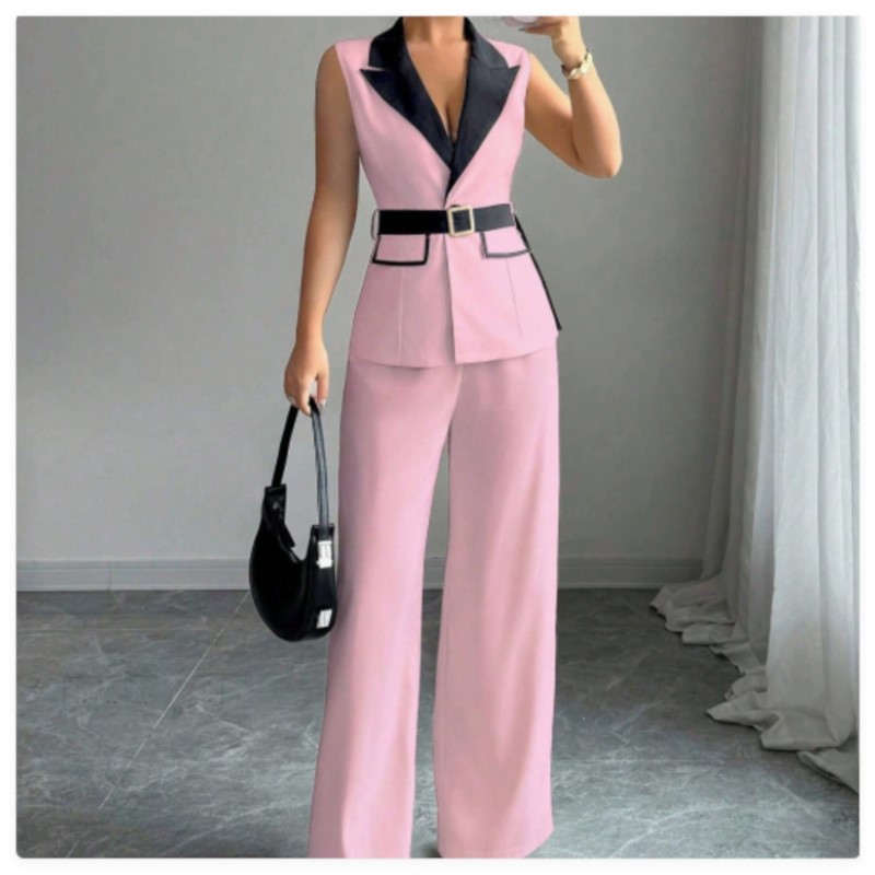 بدلة نسائية مع سترة وبنطلون وا - مراجعة Wide Leg Palazzo Pants وسعره