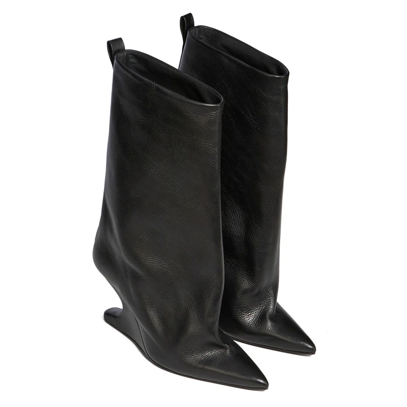 أحذية نسائية جديدة بمقدمة مدبب - مراجعة Women'S Fashion Leather Boots وسعره