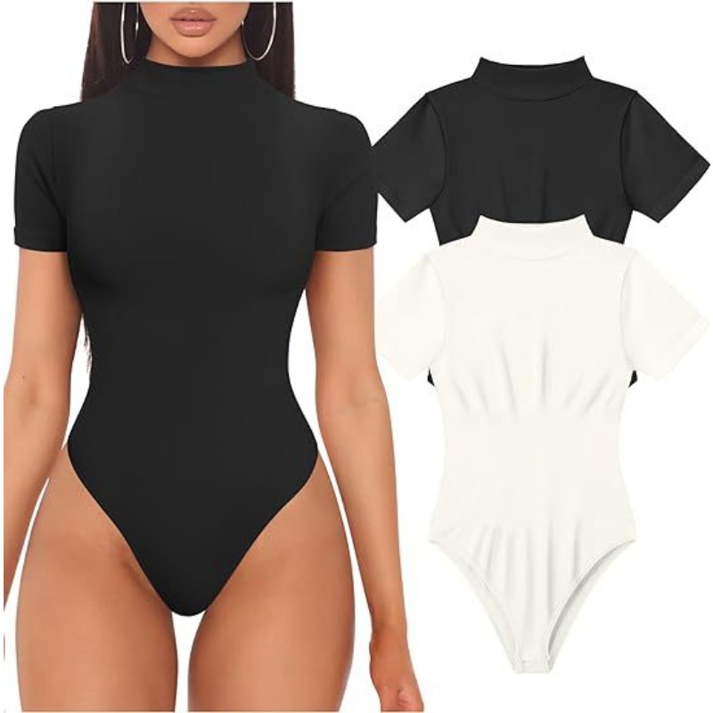 بدلة نسائية مثيرة بأكمام قصيرة - مراجعة Turtleneck Bodysuit وسعره