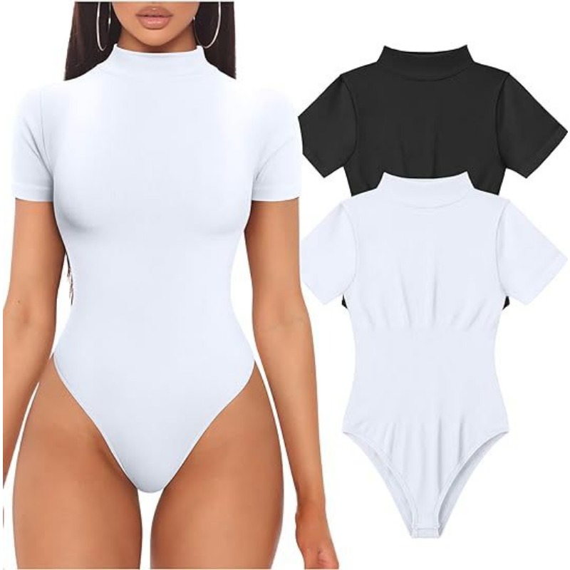 بدلة نسائية مثيرة بأكمام قصيرة - مراجعة Turtleneck Bodysuit وسعره