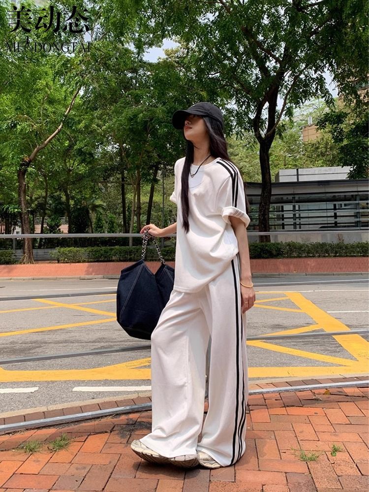 طقم نسائي فضفاض من قطعتين بأكم - مراجعة Wide Leg Palazzo Pants وسعره