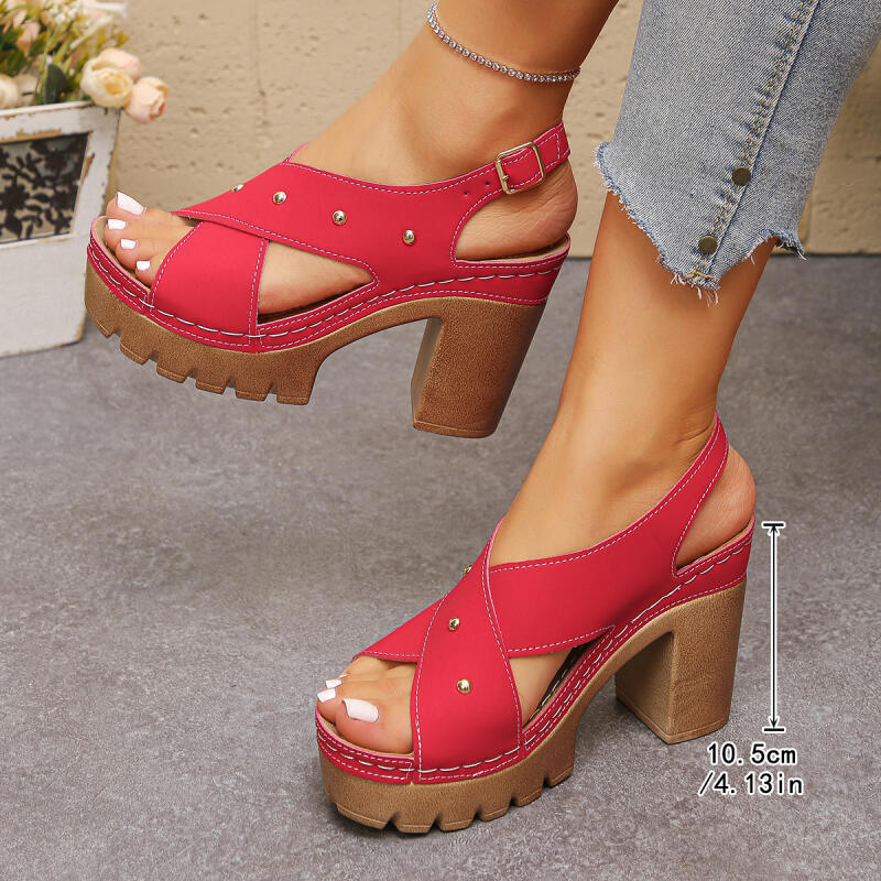خمر سوبر عالية الكعب عبر حزام  - مراجعة Women'S Fashion Spring Summer 2026 وسعره