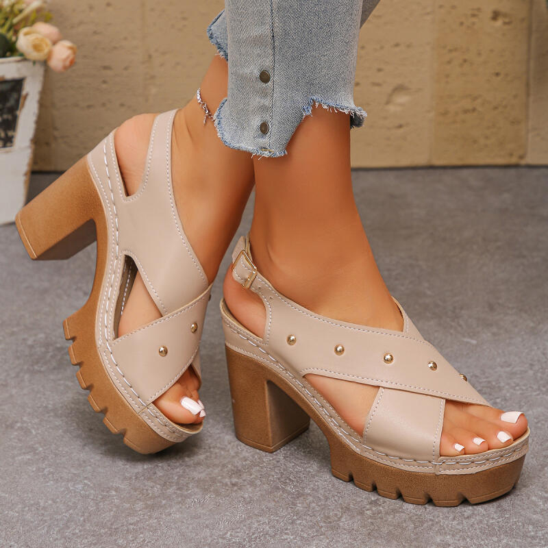 خمر سوبر عالية الكعب عبر حزام  - مراجعة Women'S Fashion Spring Summer 2026 وسعره